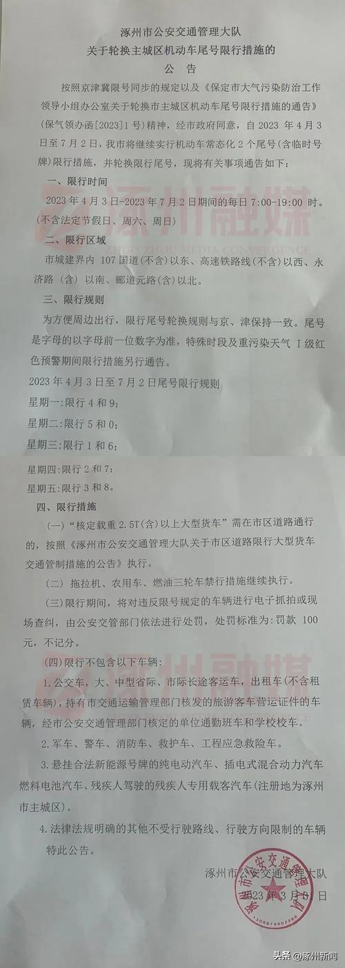 涿州今日限号查询？涿州今日限号查询2024？  第6张