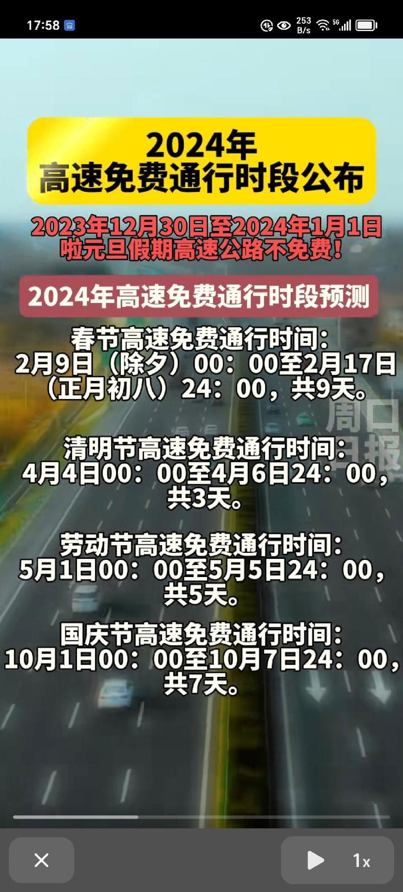 今日高速路免费吗？今日高速免费是取消了吗？  第5张