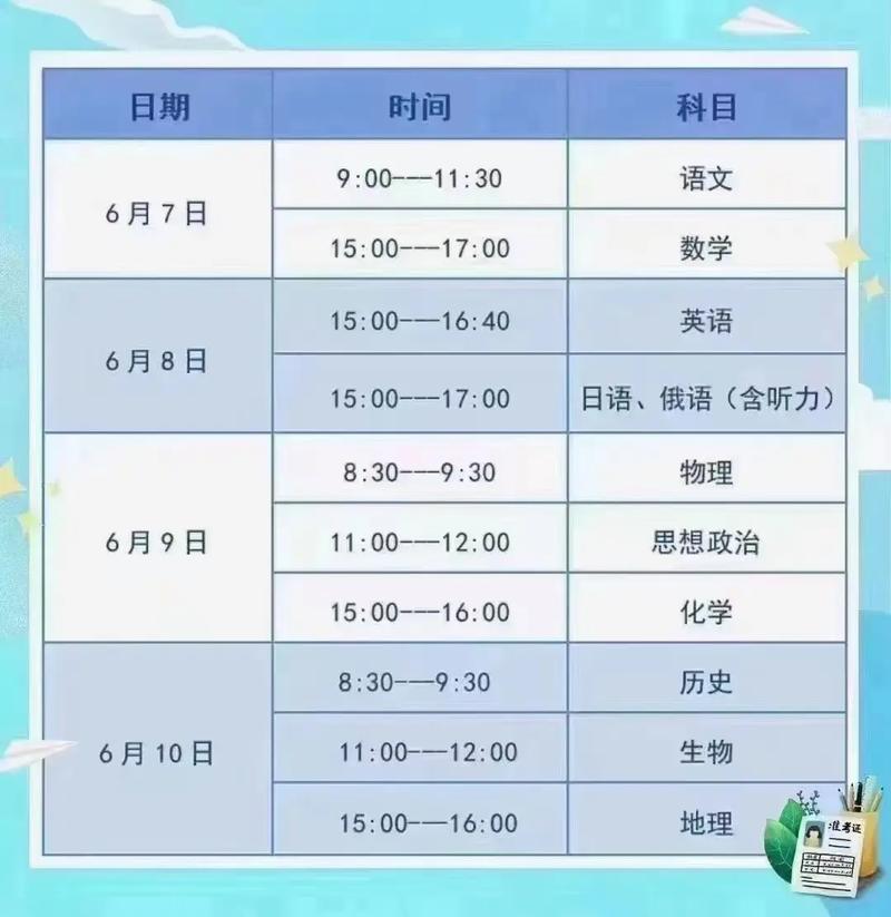 天津高考日期？天津高考日期是几月几号？  第4张
