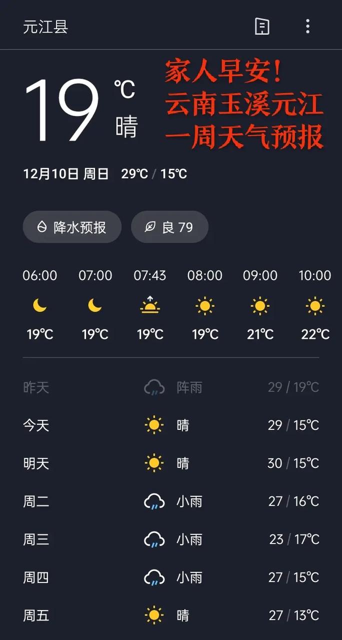 玉溪天气30天预报？玉溪天气预报15天查询结果？  第4张