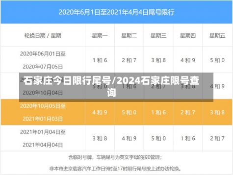石家庄5月份限号查询，石家庄5月限行日历？  第3张