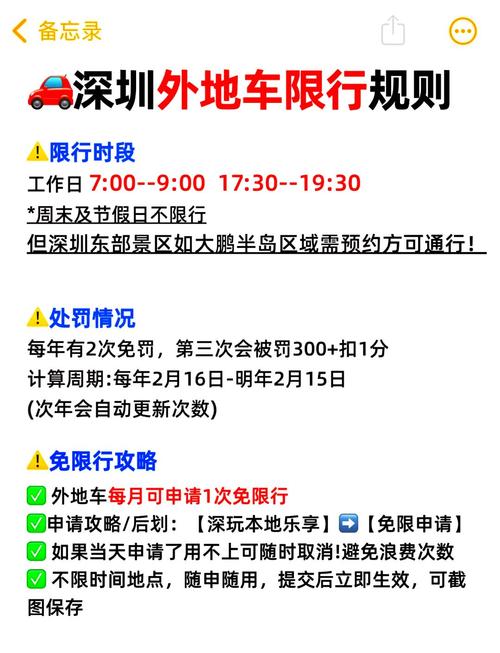 深圳市限制外地车牌时间几点到几点，深圳限行每月一次免罚  第5张