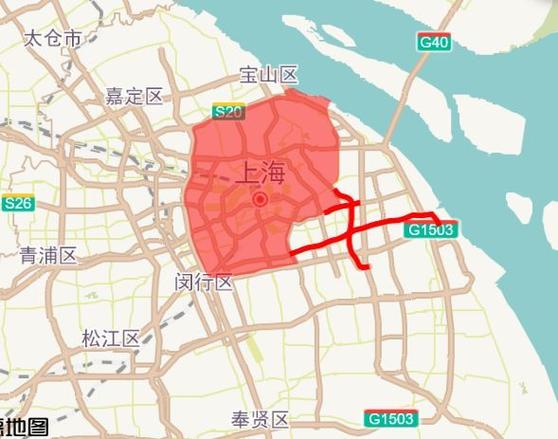 上海限行区域地图？上海限行区域地图内环？  第1张