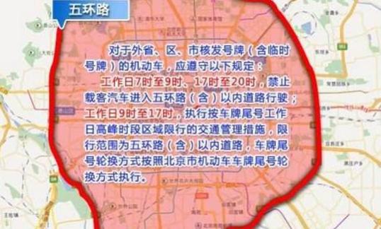 北京早高峰外地车限行区域，北京早高峰外地车限行区域含五环路吗  第3张