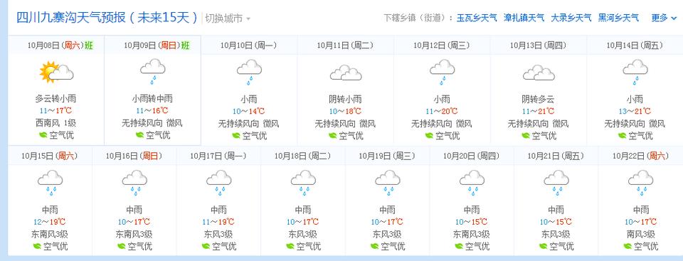 九寨沟天气预报情况？九寨沟天气预报情况查询最新？  第2张