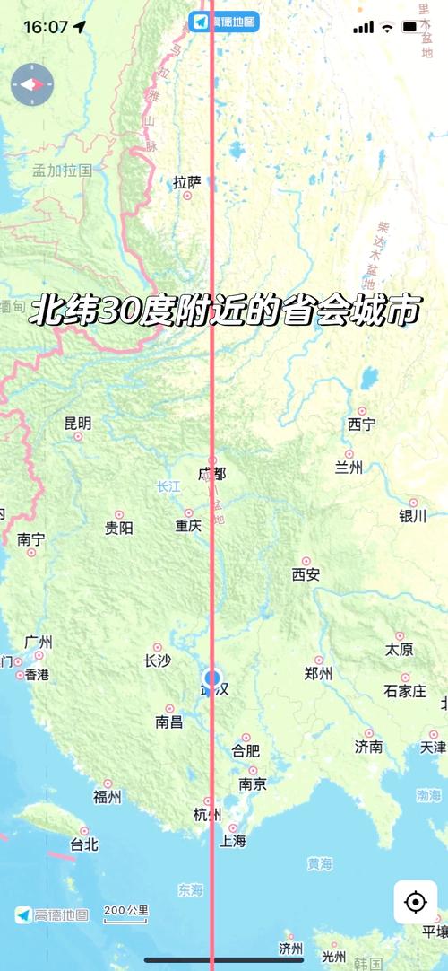 中国北纬30度地图？中国北纬30度地图地形区？  第4张