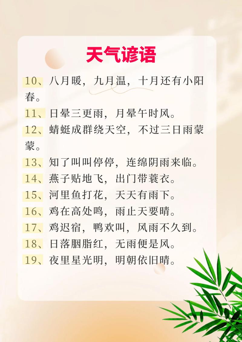 天气谚语大全四年级，天气谚语 四年级？  第3张