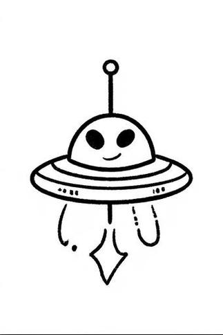 ufo简笔画？ufo简笔画带颜色？  第1张
