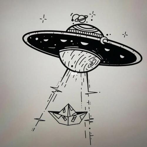 ufo简笔画？ufo简笔画带颜色？  第2张