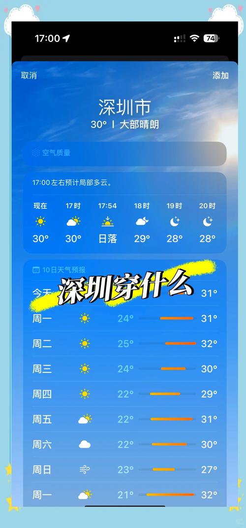 深圳星期六天气预报，深圳星期六天气预报几点下雨  第1张