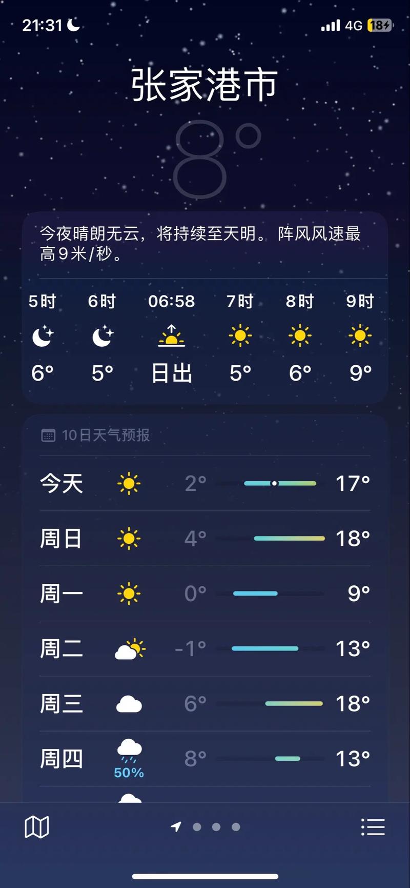 张家港天气预报现在？张家港天气预报现在怎么有底84度高温97,变看不懂了？  第5张