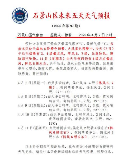 北京天气一周天预报，北京天气一周天预报七天  第6张