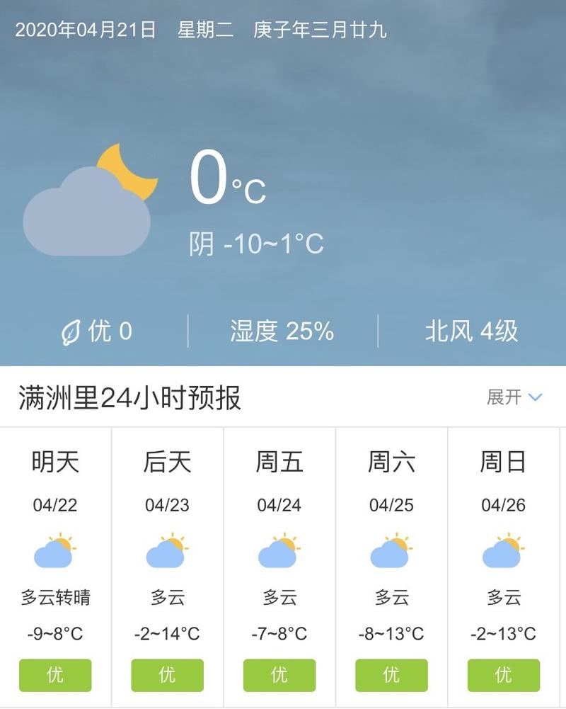 满洲里11月份天气，满洲里十一月天气？  第6张