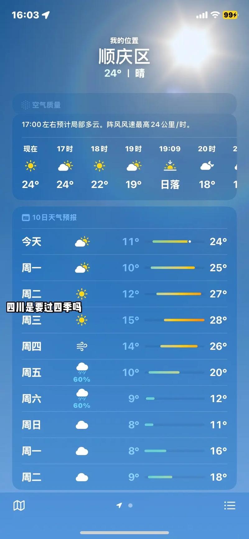 南充天气顺庆区天气，四川省南充市顺庆区天气预报15天  第6张
