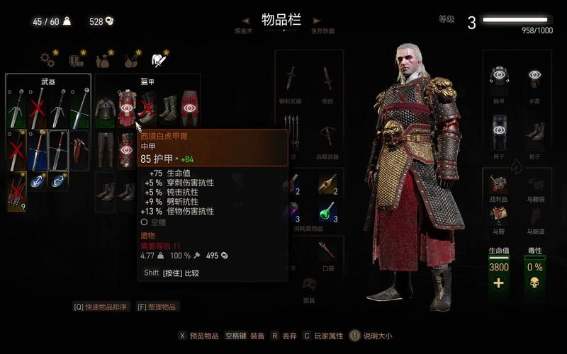 《巫师3》关于实用技能装备推荐.